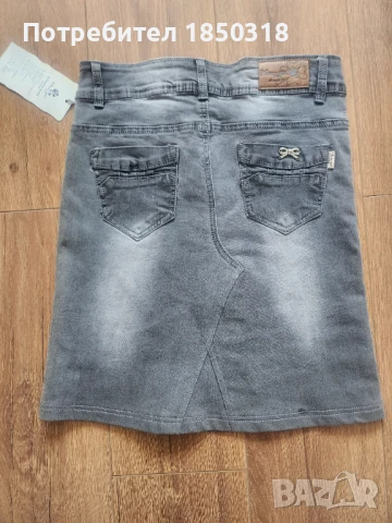 Дънкова пола с бродерия , снимка 3 - Поли - 50950406