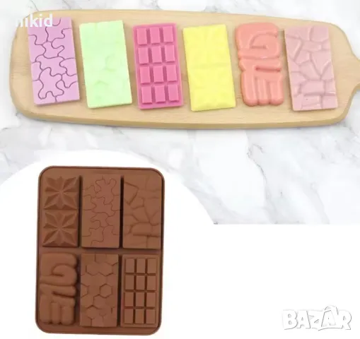 love пчелна пита мозайка шоколад шоколадов блок парченца различни силиконов молд форма фондан гипс , снимка 2 - Форми - 49710798