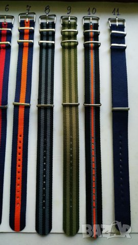 Текстилни каишки 18мм NATO, снимка 8 - Каишки за часовници - 34965493