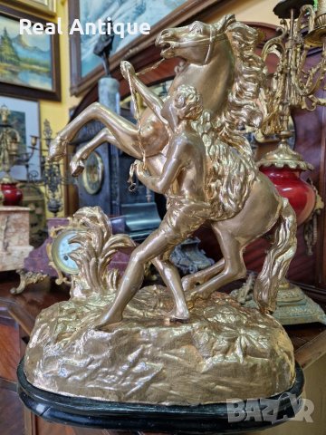 Прекрасна антикварна френска фигура статуетка пластика , снимка 2 - Антикварни и старинни предмети - 39975749