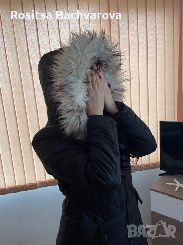 Черно шушляково яке, размер Л, снимка 12 - Якета - 38896048