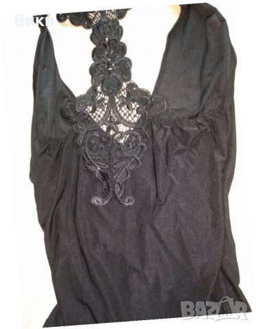 Еластична черна къса рокля с дантелен гръб , снимка 10 - Рокли - 29247871