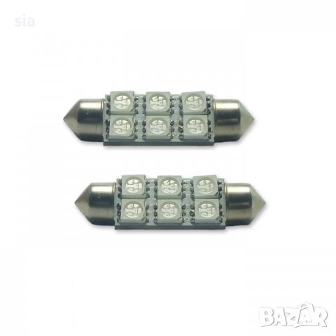 Диодни крушки, 24V, 2бр, жабка, регистрационен номер, багажник, купе