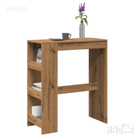 vidaXL Бар маса с рафтове дъб артизан 90x40x103,5 см инженерно дърво, снимка 2 - Маси - 56148193