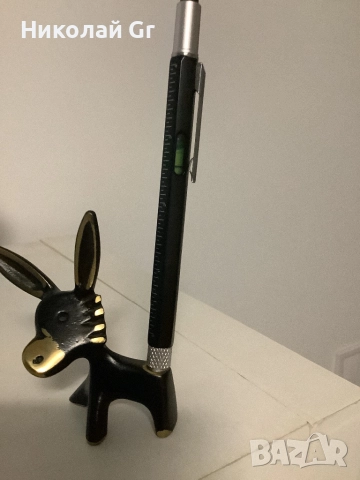 Декоративно магаре 1950 години Вена патиниран бронз височина 8´5 см стойка за химикалки Walter Bosse, снимка 5 - Декорация за дома - 52469758