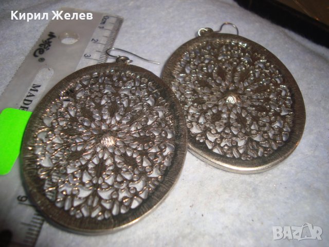 ПОСРЕБРЕНИ ГОЛЕМИ АРТ ОБЕЦИ с ФАСЕТИРАНИ КРИСТАЛИ АЖУРНИ ОБЕЦИ 4126, снимка 6 - Обеци - 36596903