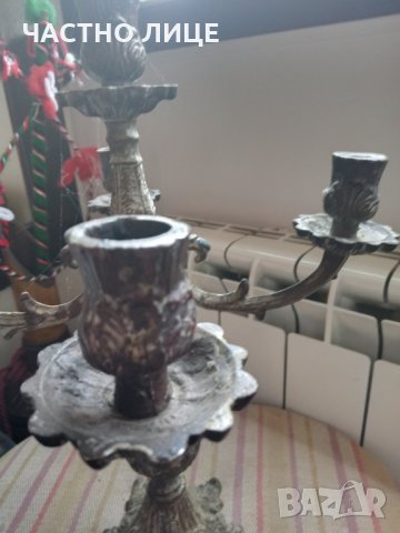 бронзов свещник 30см , снимка 3 - Антикварни и старинни предмети - 35466606