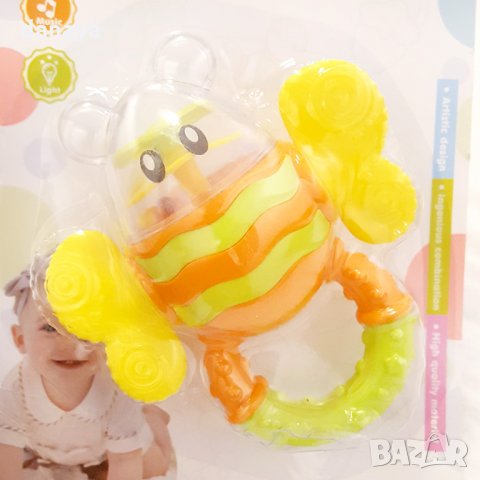 1787 Бебешка дрънкалка с гризанки Пчеличка, снимка 2 - Дрънкалки и чесалки - 30718567