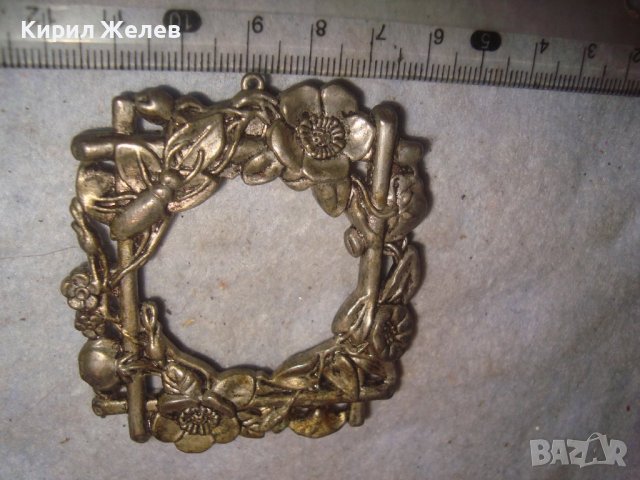 СТАР ПОСРЕБРЕН БЕЛ ЕПОК ФЛОРАЛНО ОРНАМЕНТИРАН ПЕНДАНТ РАМЧИЦА за СНИМКА РЕТРО АРТ МЕДАЛЬОН 22687, снимка 3 - Антикварни и старинни предмети - 38139060