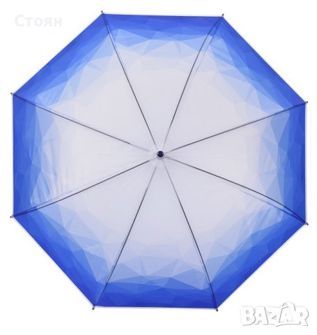 Чадър тип бастун Автоматичен Син Бял Градиент 81,5 см