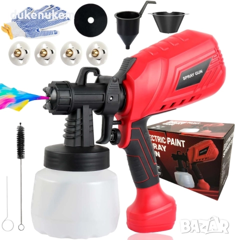 Електрически пистолет за боядисване 700W, 1200 мл, 4 медни дюзи