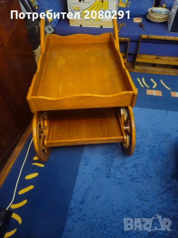 Дървена количка за сервиране или декор , снимка 7 - Градински мебели, декорация  - 53879811
