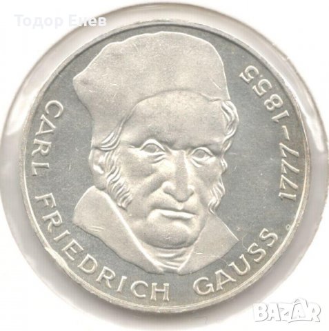 Germany-5 Deutsche Mark-1977 J-KM#145-Gauss-Silver, снимка 1