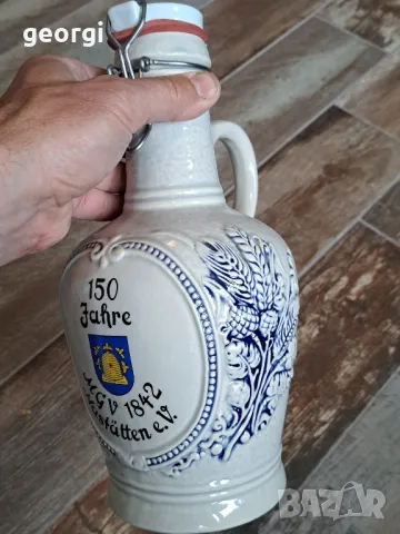 немска керамична бутилка за бира с порцеланова запушалка 20/4, снимка 9 - Колекции - 50057146