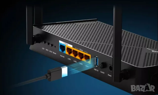 Рутер TP-Link Archer BE230, 3600Mbps, 2.4GHz (688Mbps)/ 5GHz (2880Mbps), снимка 2 - Рутери - 56159656