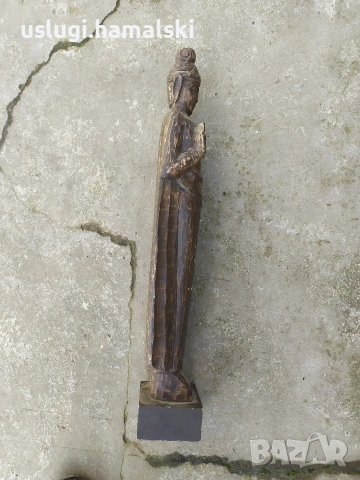 Голяма дървена статуетка/фигура, снимка 4 - Антикварни и старинни предмети - 54005918
