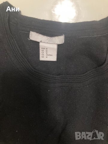 Плътна черна рокля H&M M размер, снимка 3 - Рокли - 31592134