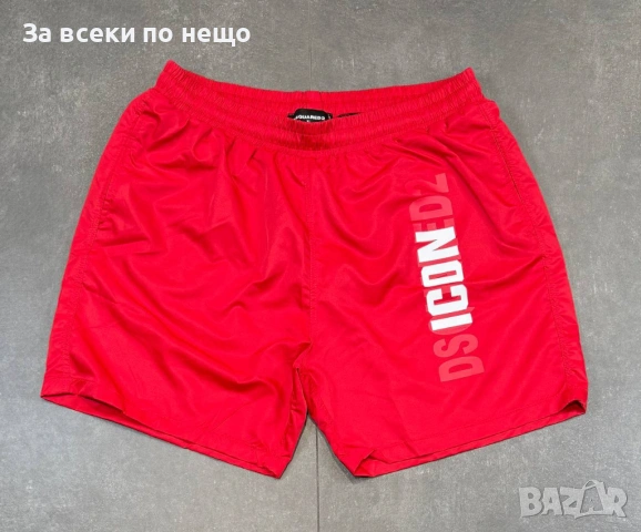 Icon DSQUARED2 Червени Мъжки Плажни Шорти🩳Плувни Шорти🩳Мъжки Бански Код Mens P.186