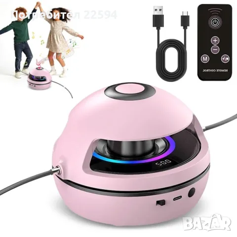 Интелигентно електронно въже за скачане Bluetooth LED брояч 1–10 нива на скорост – Черно