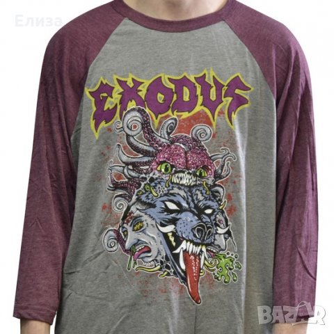 Exodus Toxic Wolf baseball блуза нова с етикет 3/4 ръкав на траш легендите, снимка 2 - Блузи - 31013149