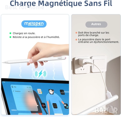 metapen A14 магнитен стилус за зареждане, подобен на iPad Pencil 2-ро поколение, снимка 2 - Друга електроника - 52184506
