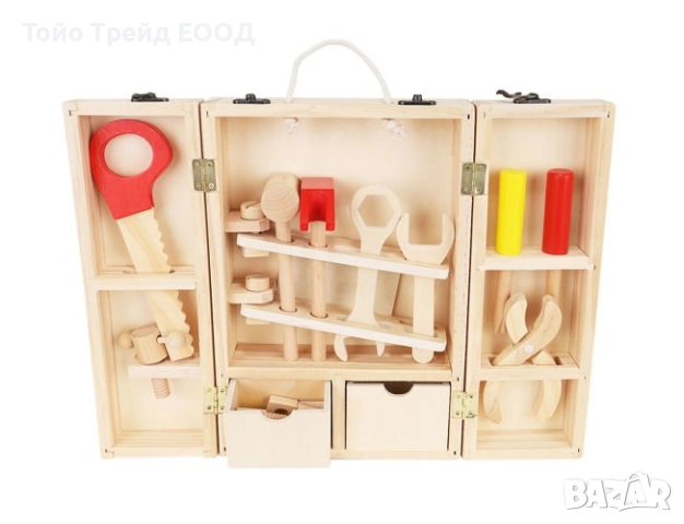 Кутия с дървен комплект инструменти, снимка 4 - Образователни игри - 52671345