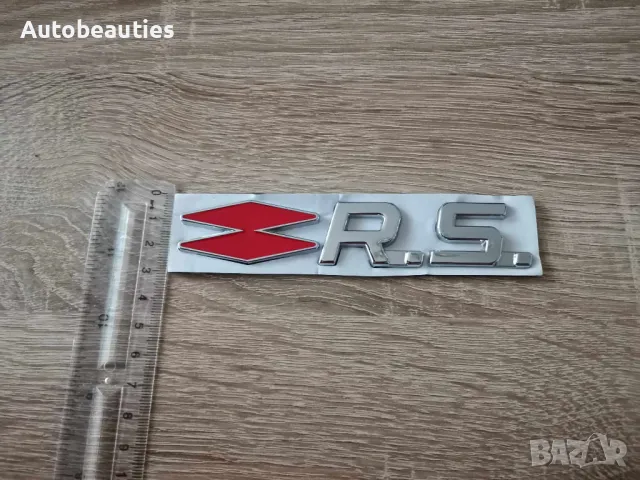 Renault RS Рено Р.С емблема червено със сребристо, снимка 3 - Аксесоари и консумативи - 47640572