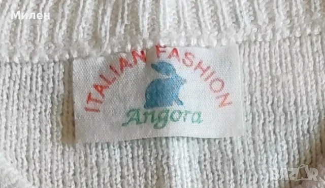 Дамска ангорска блуза с цветен десен – италианска мода, снимка 4 - Блузи с дълъг ръкав и пуловери - 51388132