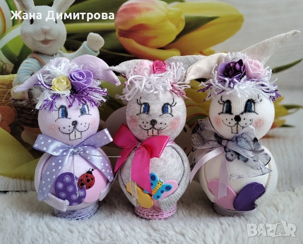 Ръчно изработени зайчета , снимка 3 - Декорация за дома - 39262204