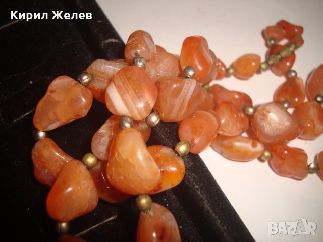 РЕТРО КОЛИЕ от НАТУРАЛЕН ХАЛЦЕДОН РЪЧНА ИЗРАБОТКА РАЗКОШНО 12725, снимка 9 - Колиета, медальони, синджири - 30625204