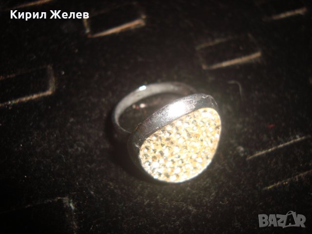 СТАР ВИНТИДЖ СРЕБЪРЕН ПРЪСТЕН с КРИСТАЛЧЕТА и БЯЛ ЕМАЙЛ 19426, снимка 9 - Пръстени - 31578655