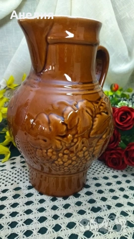 Голяма кана или ваза с релеф, снимка 3 - Вази - 53118964