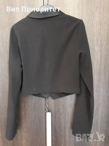 Много елегантно черно късо сако AMISU , дълъг ръкав, класически модел , до кръста, снимка 8 - Сака - 37418181