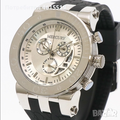 Чисто нов, швейцарски часовник Mercury Chronograph, снимка 2 - Мъжки - 52131999