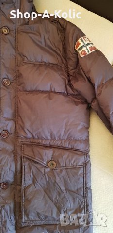 Original Vintage NAPAPIJRI GEOGRAPHIC Expedition Experience Winter Puffer Down Hooded Parka Jacket, снимка 2 - Якета - 35221588