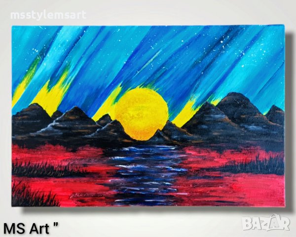 Залез над планините" Пейзаж 