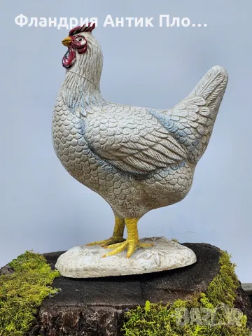 Чугунена скулптура на кокошка , снимка 3 - Градински мебели, декорация  - 46363617