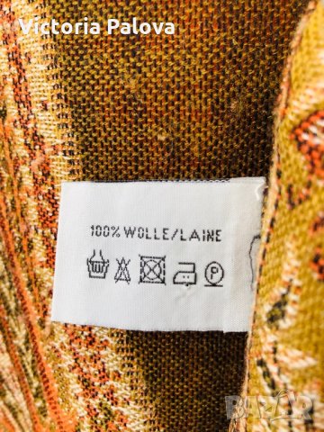 Огромен двуцветен шал ELLE NOR,100% вълна, снимка 15 - Шалове - 31291241