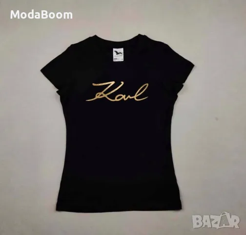 Karl Lagerfeld черна памучна тениска 
