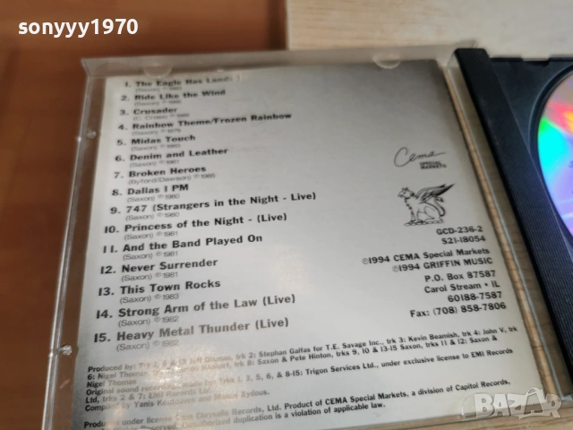SAXON CD 3001261525, снимка 16 - CD дискове - 53284533