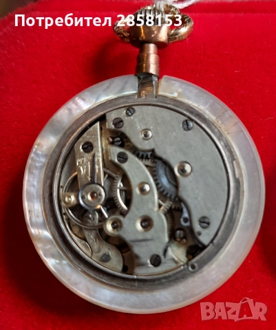 Старинен Швейцарски джобен часовник с корпус от седеф 1900 г, снимка 6 - Антикварни и старинни предмети - 51529630