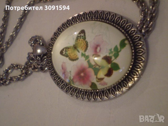 медальон винтидж стил пеперуда и цветя, снимка 8 - Антикварни и старинни предмети - 38849959