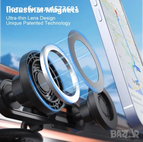 Магнитен държач за телефони за кола, поставя в CD слота, снимка 7 - Аксесоари и консумативи - 54090307