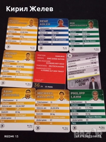 Колекционерски картички на футболисти САМИ КЕДИРА,ПЕР МЕРТЕЗАКЕР,МЕСУТ ЙОЗИЛ 51018, снимка 15 - Колекции - 51703852