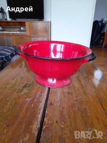 Стара емайлирана цедка,гевгир #20