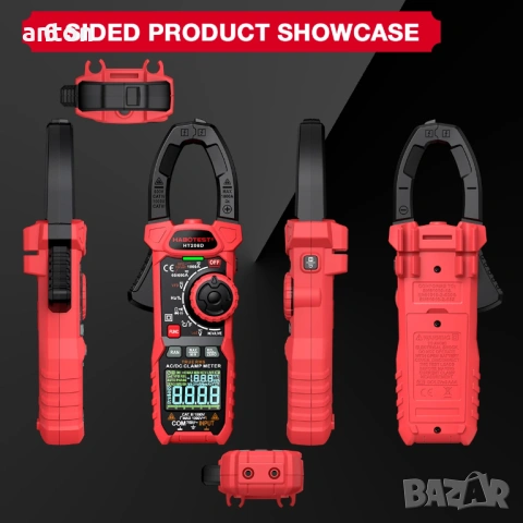 1000A AC DC Амперклещи за постоянен и променлив ток current clamps прав напрежение волтметър 1000А, снимка 7 - Друга електроника - 53032753