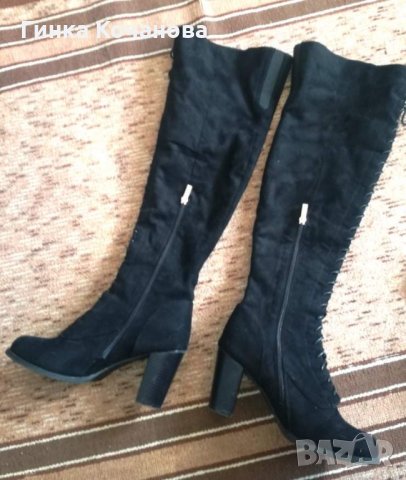  Велурени чизми, снимка 4 - Дамски ботуши - 30872918