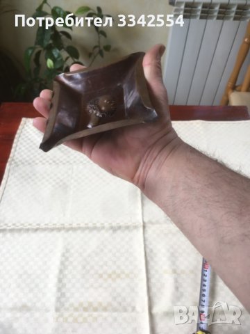 ПЕПЕЛНИК МЕСИНГ ЩАМПА ОРНАМЕНТ-90 ГР, снимка 6 - Други ценни предмети - 37129401