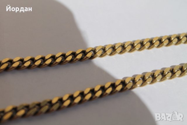 Сребърен позлатен ланец, снимка 3 - Антикварни и старинни предмети - 38002501