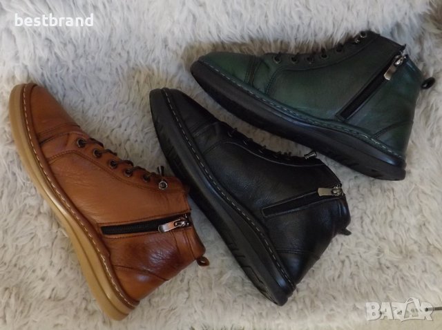 Боти, естествена кожа, три цвята, код 540/69, снимка 4 - Дамски боти - 42538851